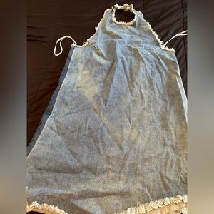 Backless jean dress